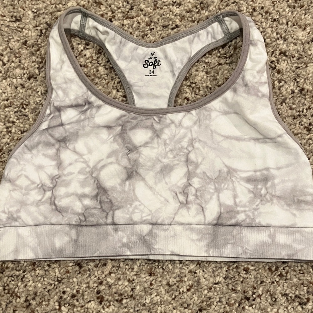 Justice Girls “So Soft” Racerback Sports Bra – Size 34 – Gray Marble